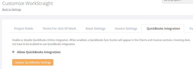Go To The QuickBooks Integration Tab
